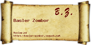 Basler Zombor névjegykártya
